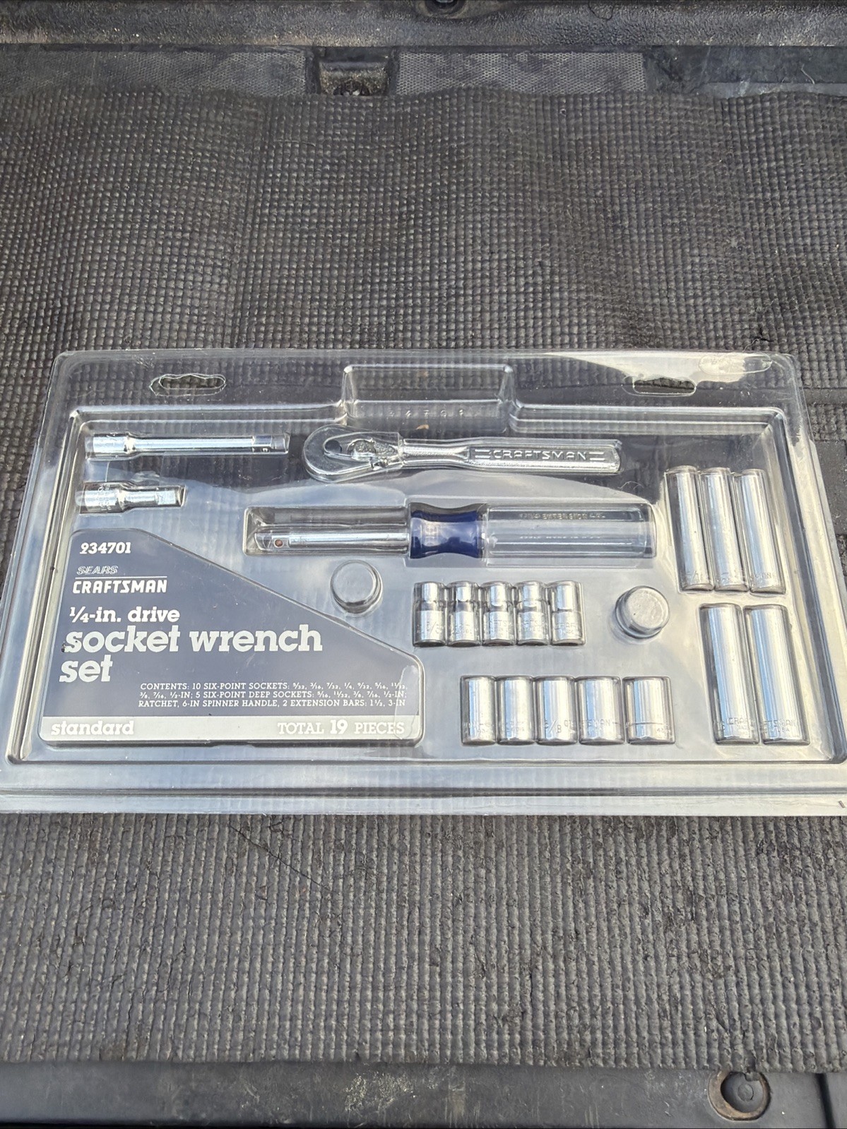 Sears Craftsman USA Nos 19pc SAE Prev Gen 1/4” Ratchet Socket Set 34701