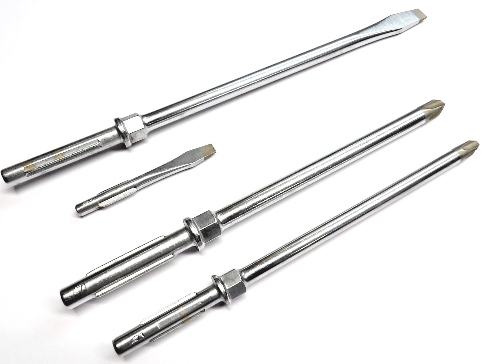 New 4 Pc Snap On Screwdriver Flat Head & Phillips Shaft Replacement Set NOS