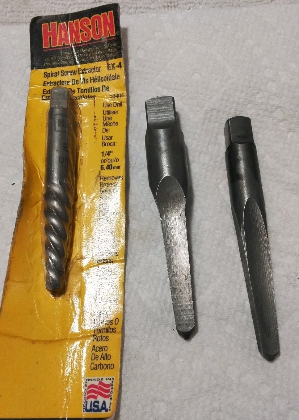 8PC IRWIN-HANSON USA-MADE #2-3-4-5 STRAIGHT/SPIRAL ASSORTED SCREW EXTRACTOR SET