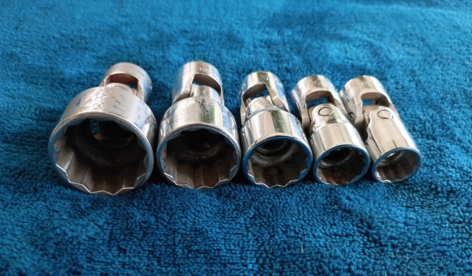 Snap-on Swivel Socket Set 3/8” Drive 7/16” to 7/8” 12 Point 5 pieces USA FVU.