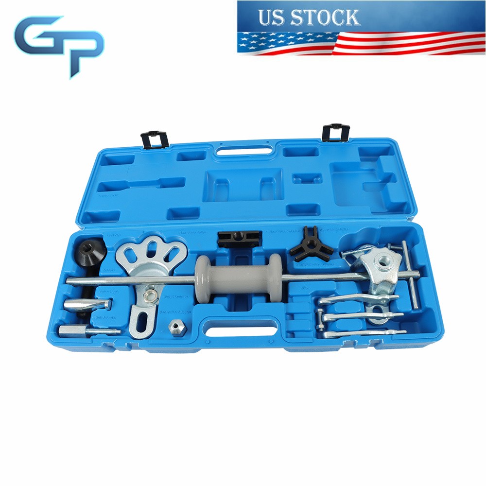17Pc Slide Hammer Dent Puller Tool Kit Wrench Adapter Axle Bearing Hub Auto Set