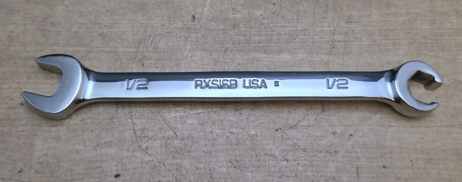 New Snap On RXS16B – 1/2″ Chrome 6Pt Open End/Flare Nut Wrench
