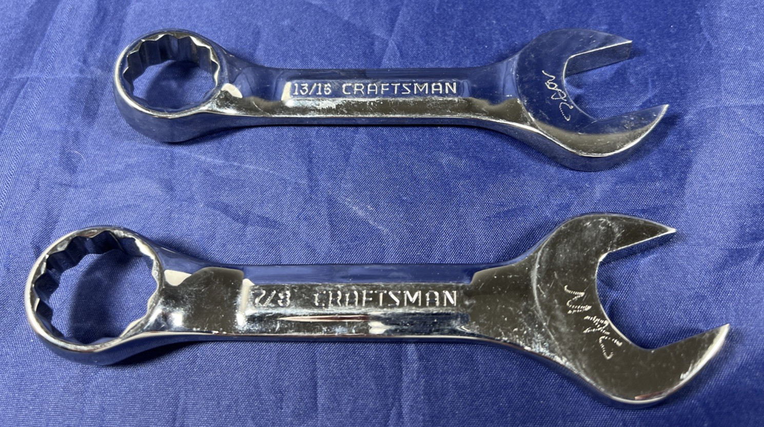 Set Of 11 Craftsman USA 12pt SAE Stubby Combination Wrench Set VV Series