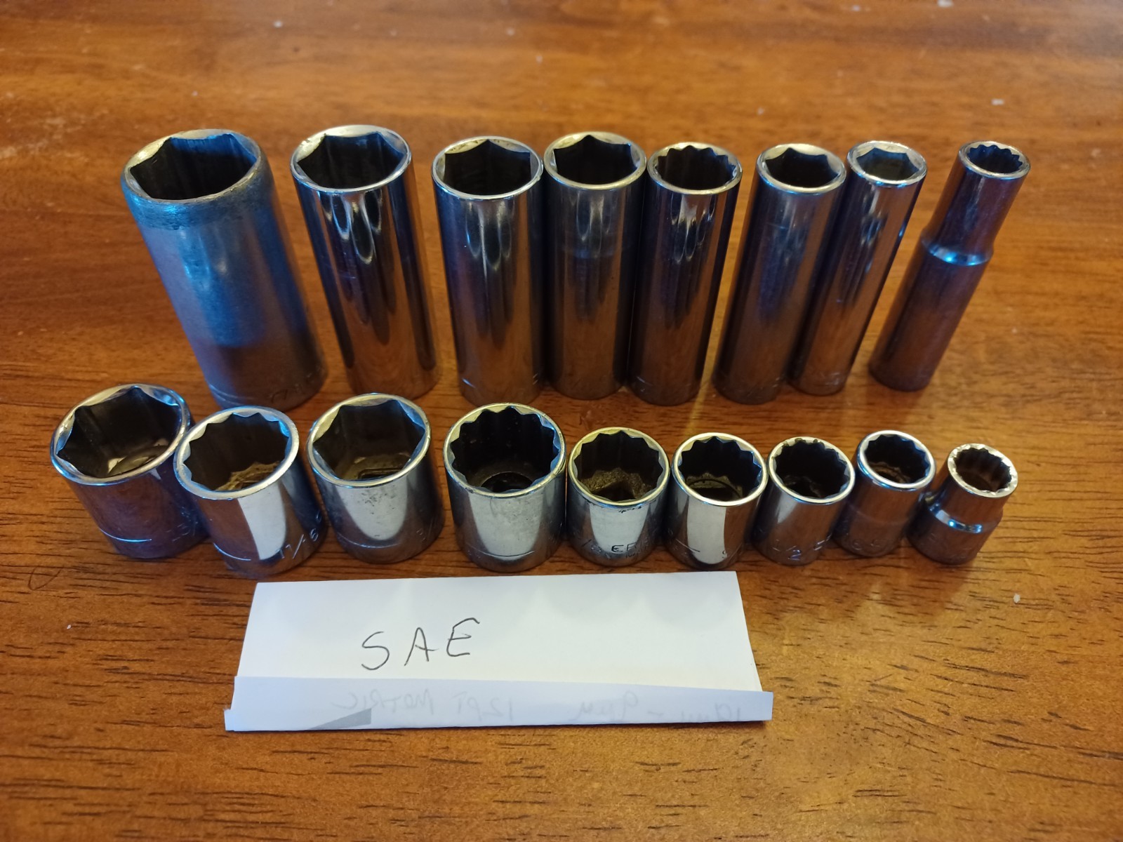 38pc Craftsman 3/8 Drive SAE+ Metric Deep + Shallow Sockets Ratchet Ext USA