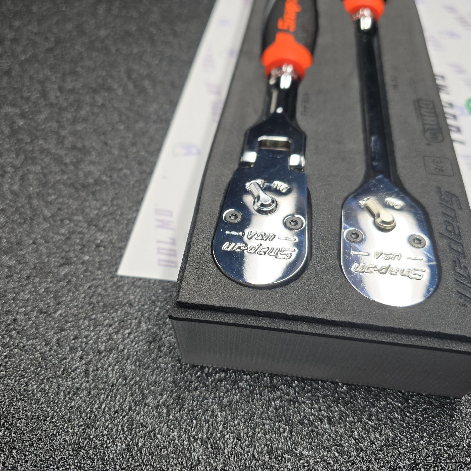 Snap-on Tools USA ELECTRIC ORANGE 2pc 3/8″ Drive 100 Tooth Cynergy Ratchet Set