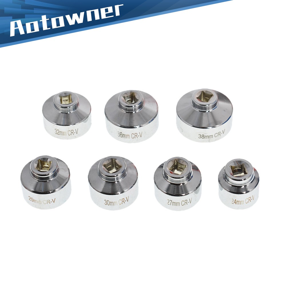 Paper Cartridge Housing Oil Filter Cap Wrench 7-Piece Socket Set Tool Kit w/Box