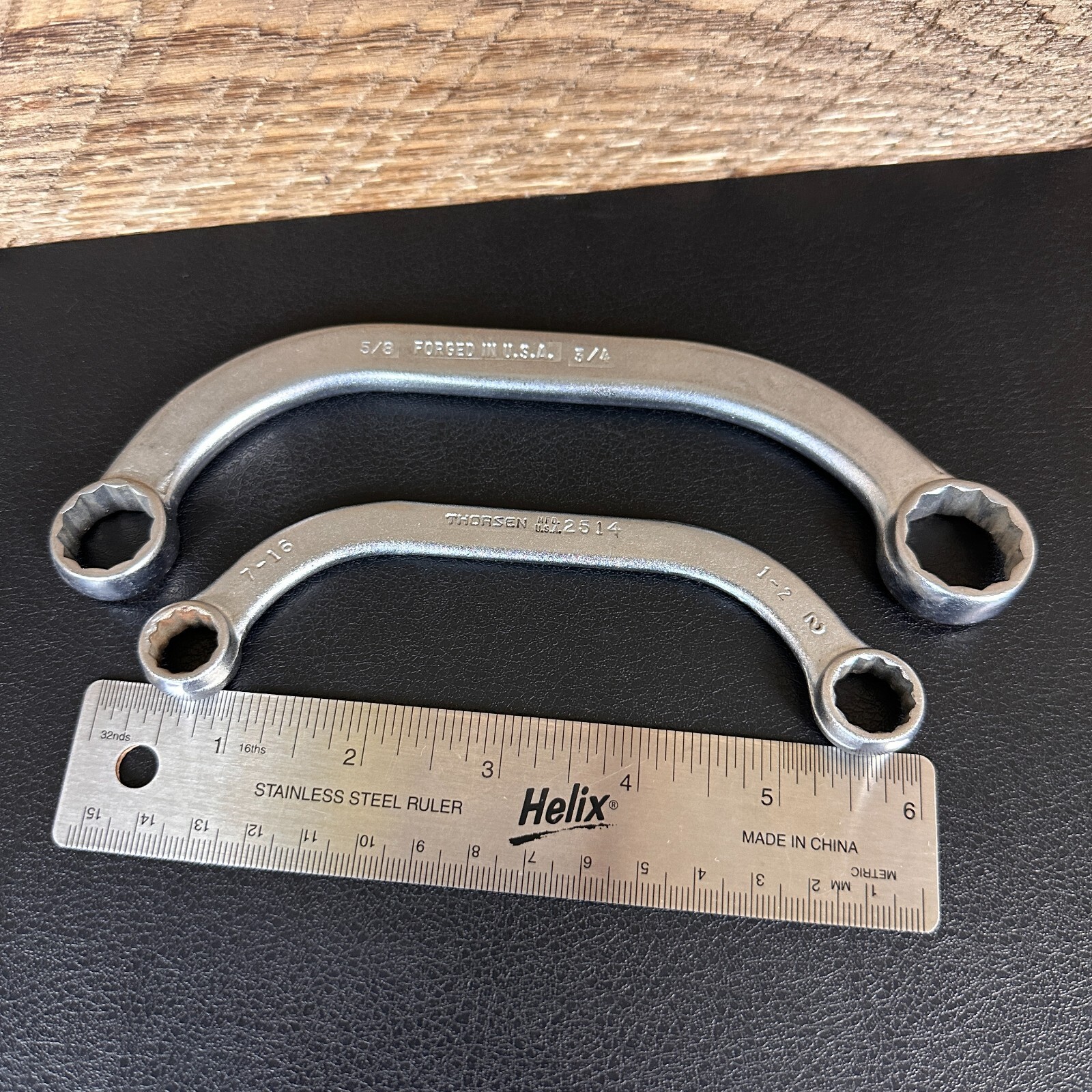 Duro-Chrome & Thorsen OBSTRUCTION WRENCH 7/16″x1/2″, 5/8″x3/4″ Half Moon Box End