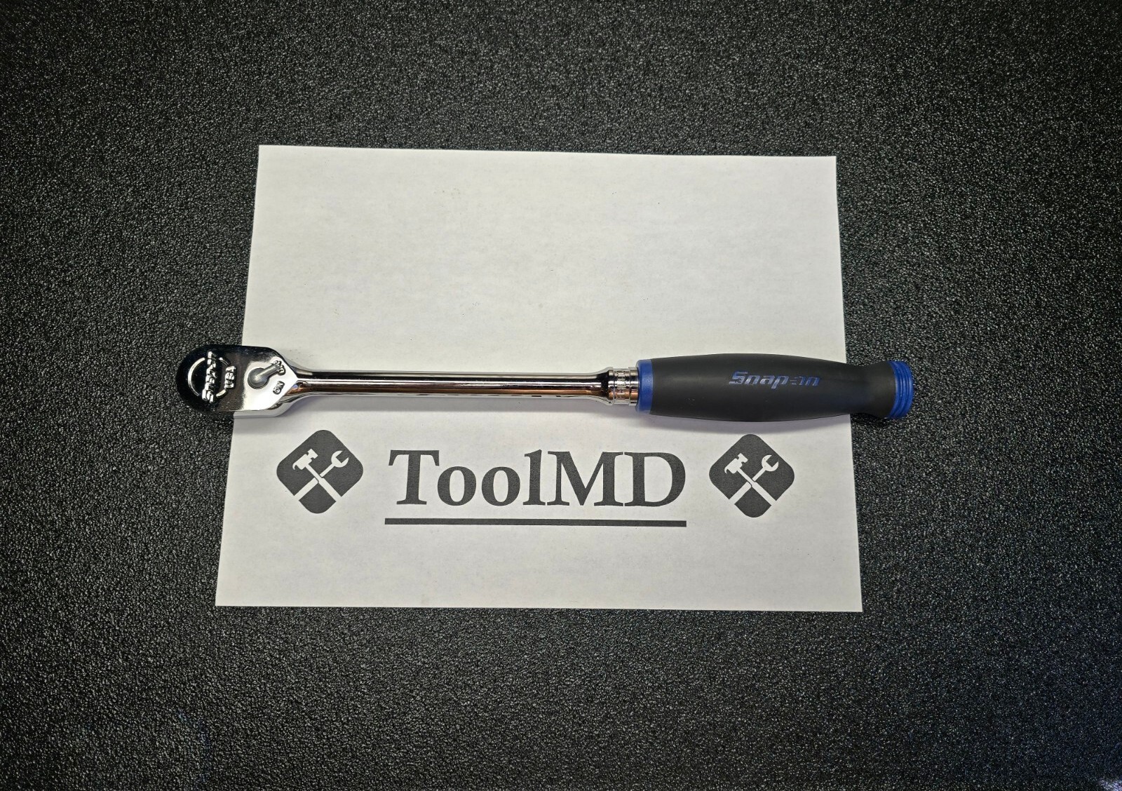 Snap-on Tools NEW 3/8″ Drive POWER BLUE Soft Grip LONG Fixed Head Ratchet FHL80