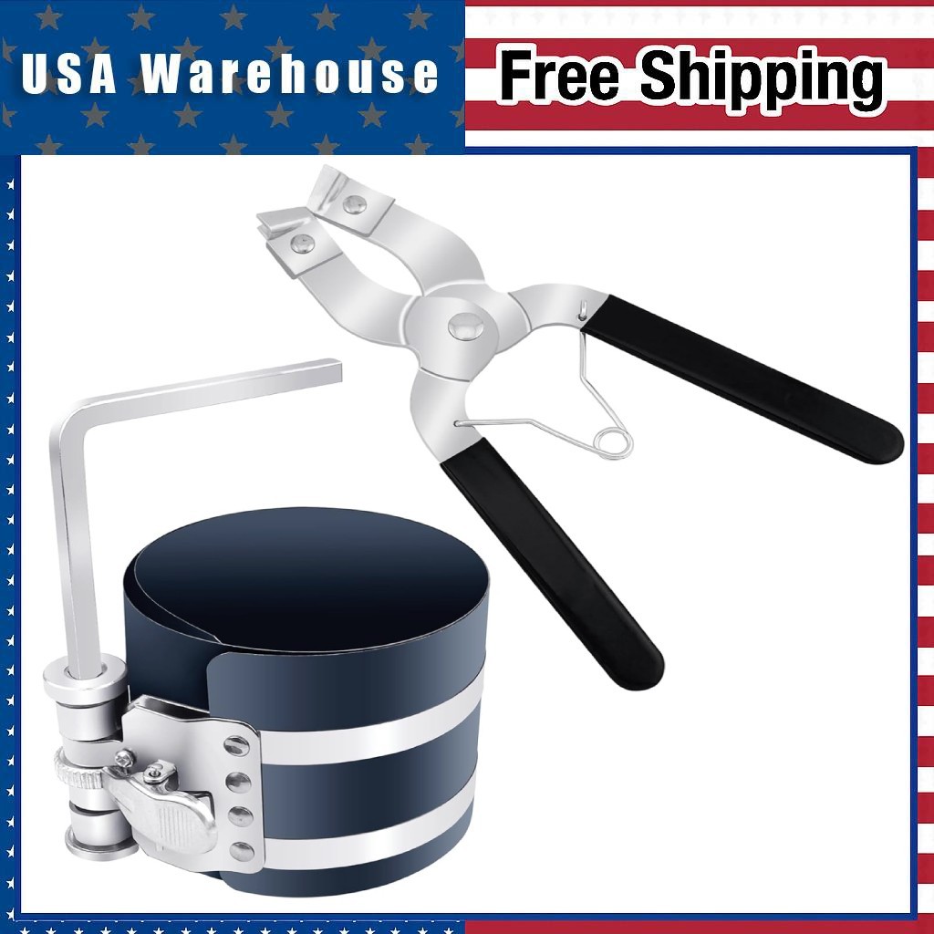 Piston Ring Compressor Tool Adjustable 2.08″-6.89″ Engine Plier Installer