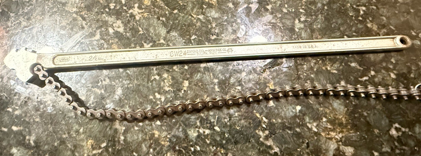 CW24 Diamond Tool & Horse Shoe Co Pipe Chain 24” Wrench USA! Great Working Cond.