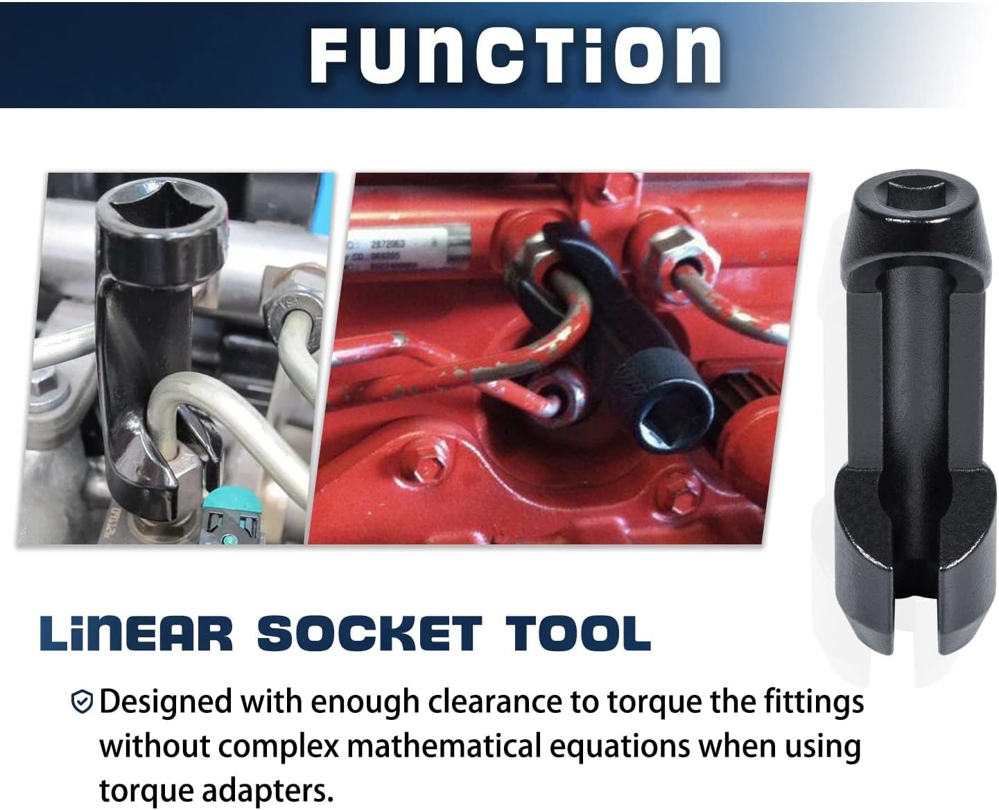 Fuel Injector Line Removal Tool 17MM Socket for Ford Power Stroke 6.7L Diesel