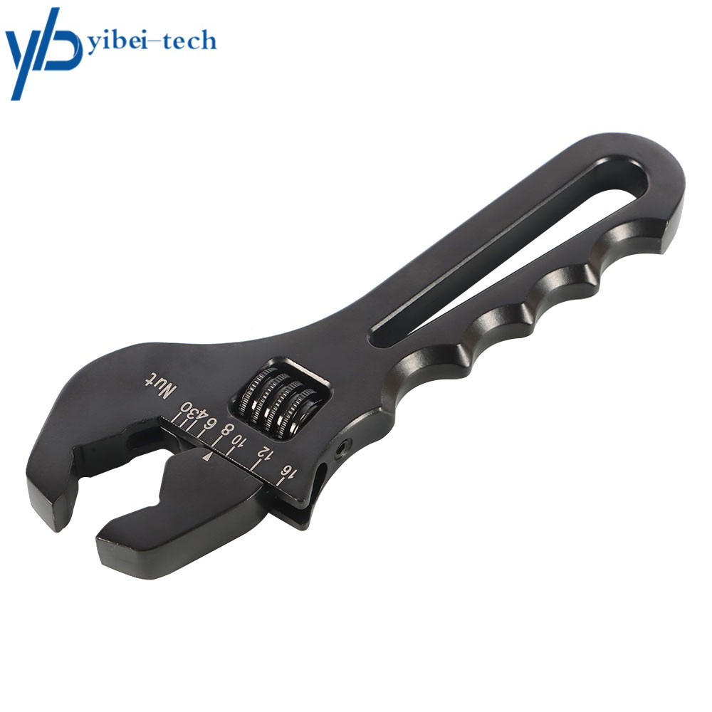 Black Adjustable Wrench Aluminum Tool Spanner for Hose End Fitting 3AN-16AN