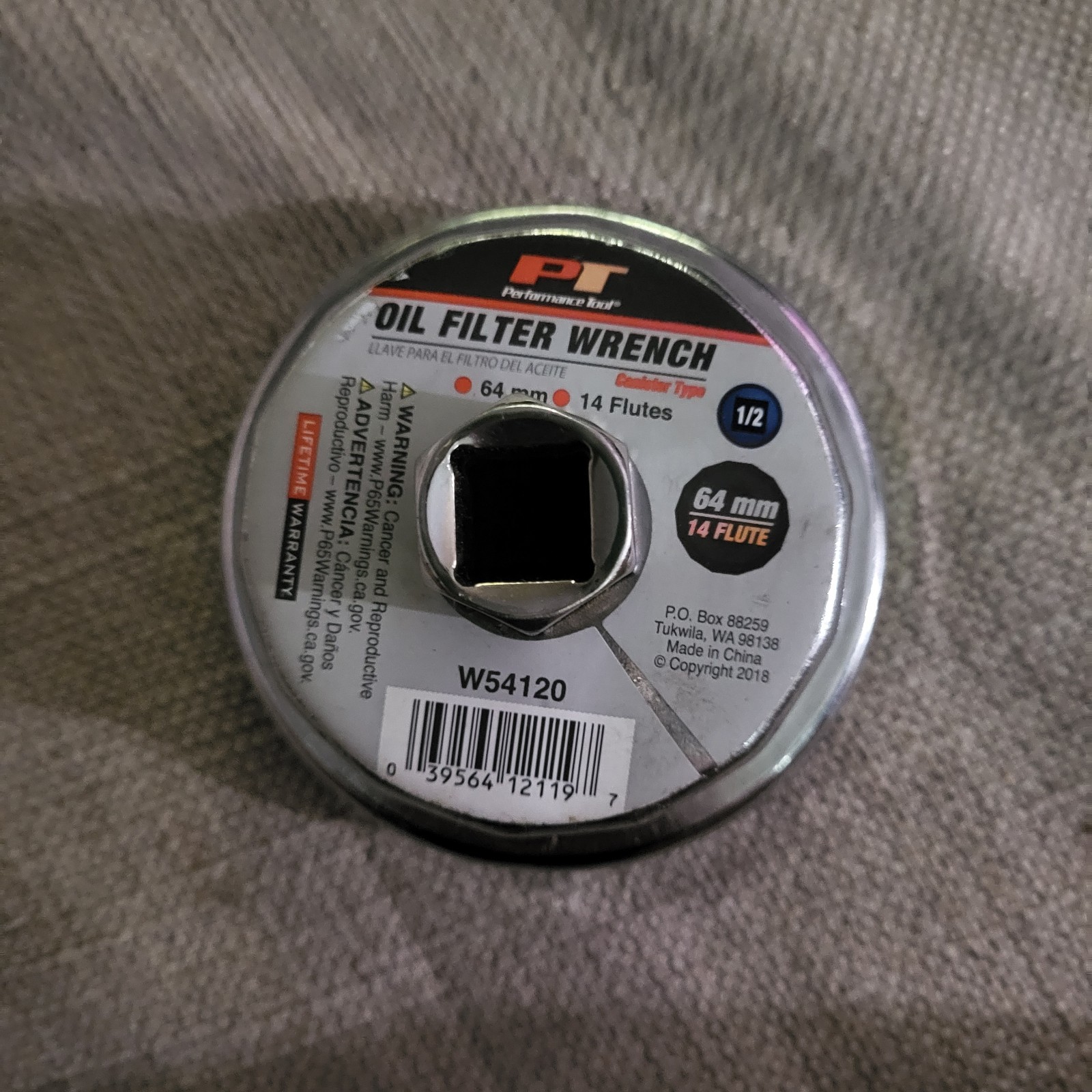 Performance Tool W54120 Oil Filter Wrench Canister Type New