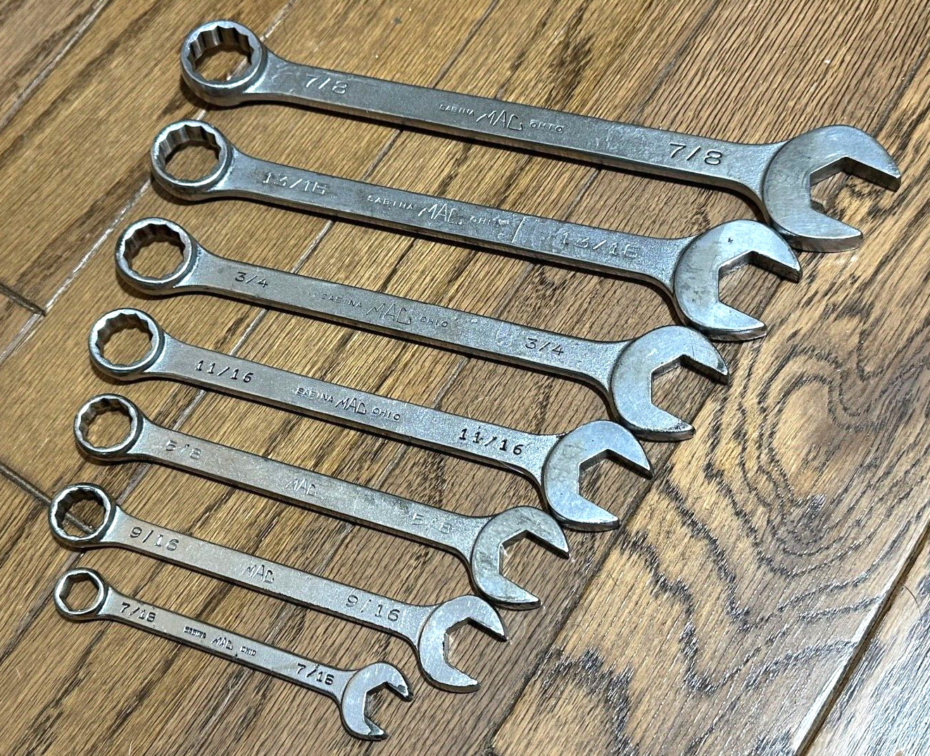 🇺🇸 MAC Tools USA 7/16″ – 7/8″ Wrench Set SAE Combo Box 12PT Open End DR Lot