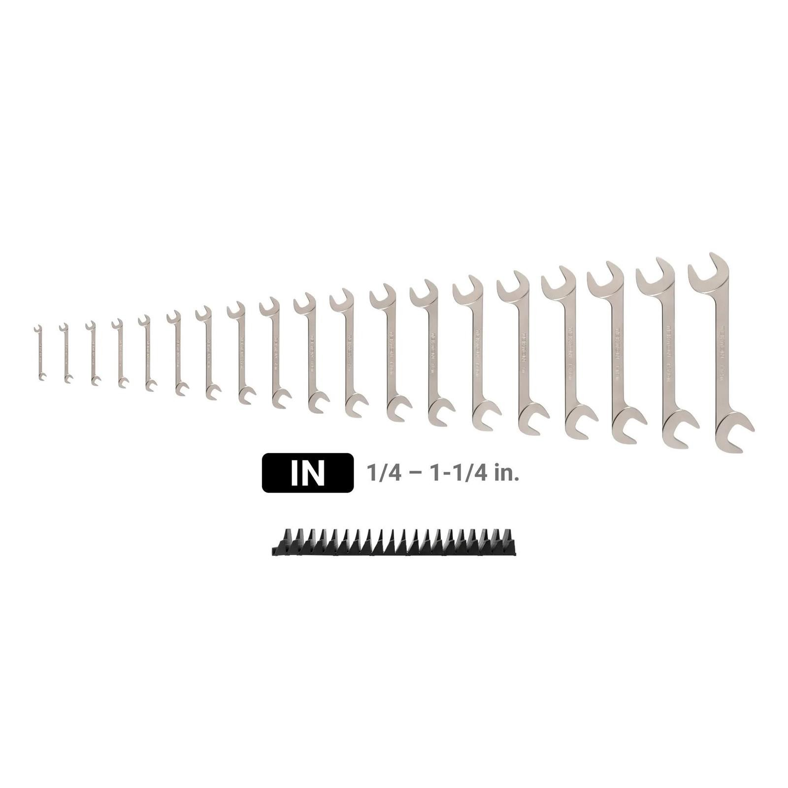 Tekton WAE91503 19 Piece Angle Head Open End Wrenches W/Organizer