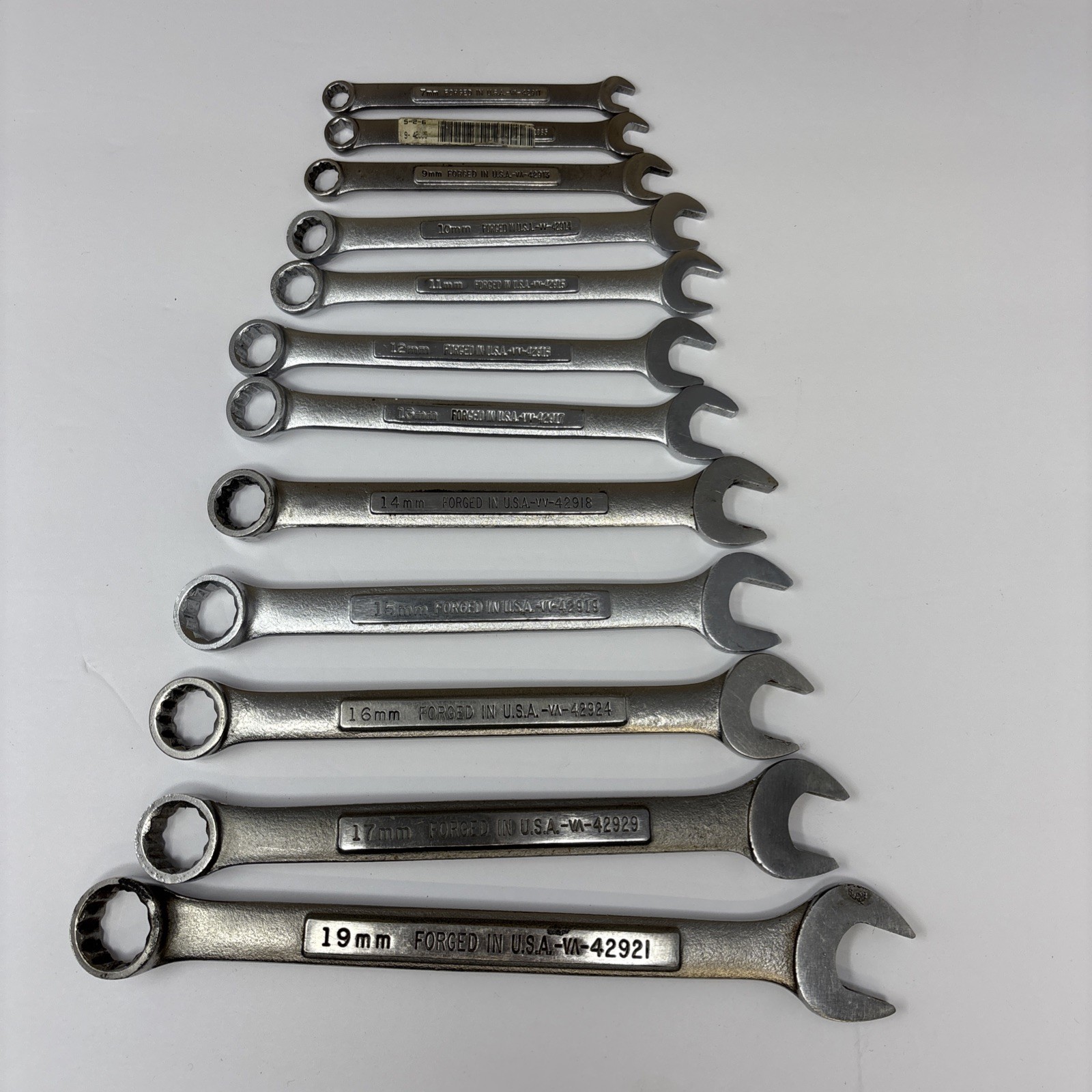 Craftsman Metric 12 pc Combination Wrench Set 7mm–19mm 12PT V^/VV USA No 18mm