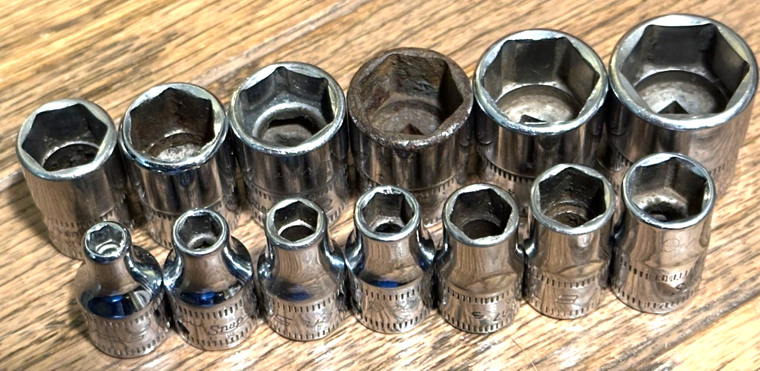 🇺🇸 Snap On Tools 4mm-15mm Metric 1/4” Socket Set 6PT Shallow Lot Magnetic Tray
