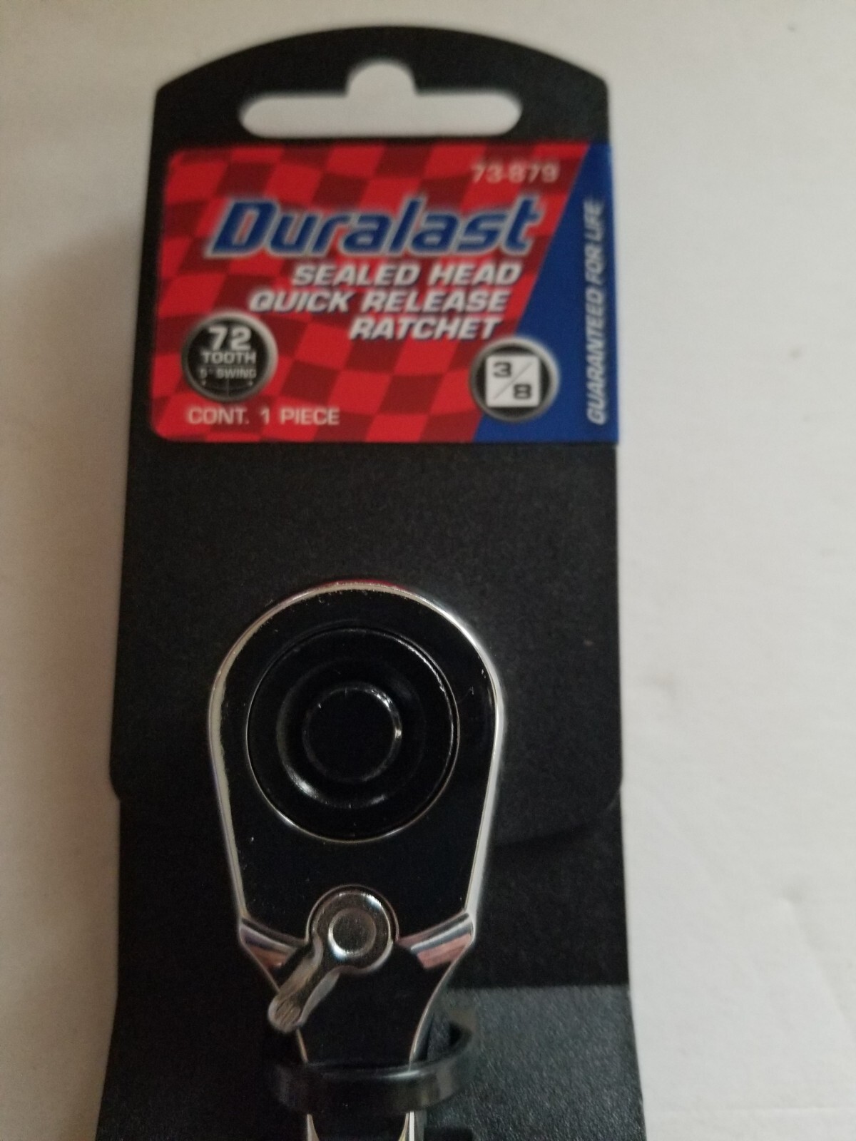 Duralast 73-879 Ratchet 3/8″ Drive 72 Tooth Sealed Head Quick Release 8″