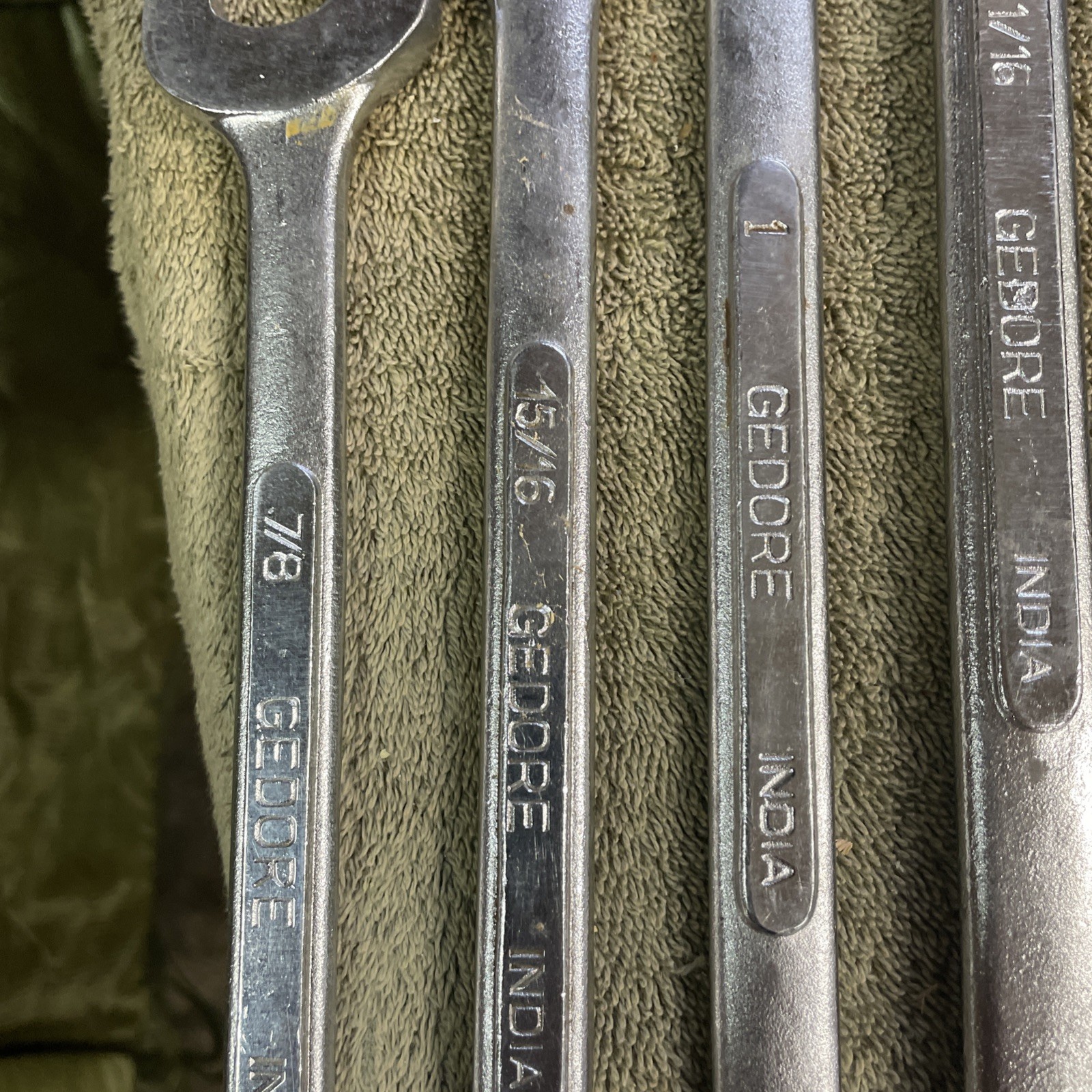 GEDORE Large Combination Wrench Lot. 1 1/14, 1 1/8, 1 1/16, 1, 15/16, And 7/8