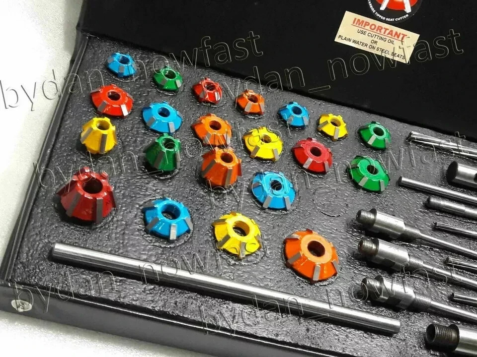 HONDA CRV 1998-2001 & OTHER VALVE SEAT CUTTER KIT CARBIDE TIPPED 34x ALL IN ONE