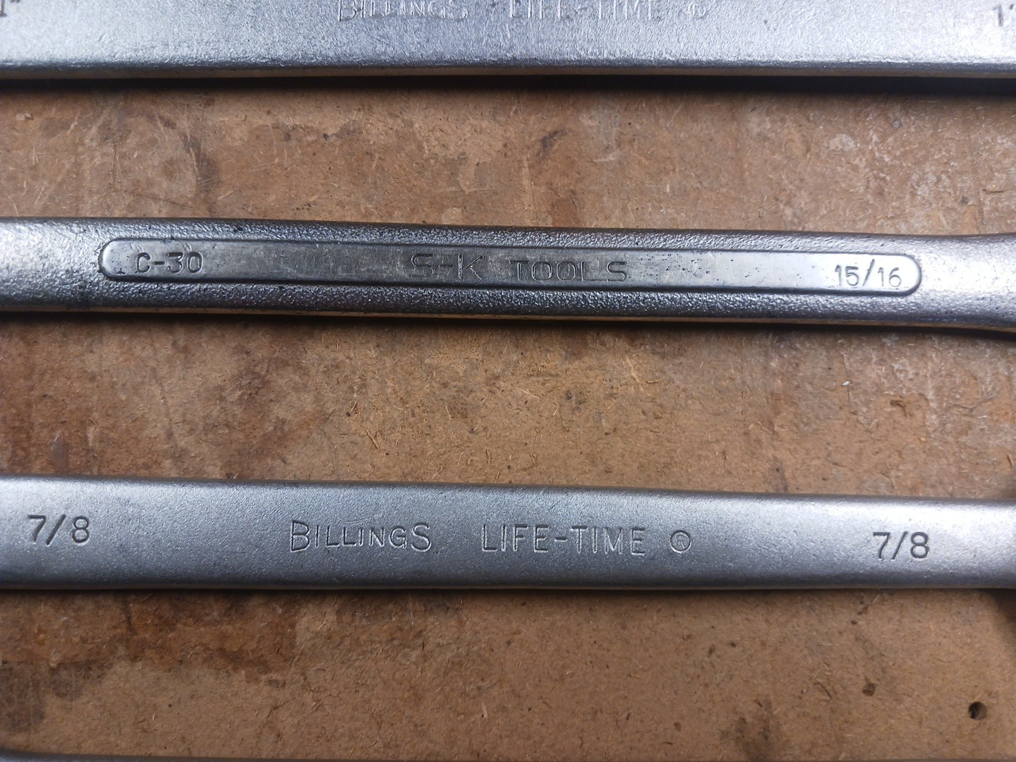 Lot of 6 USA Wrenches, Billings, Bonney, S-K, Husky,& Proto, Used