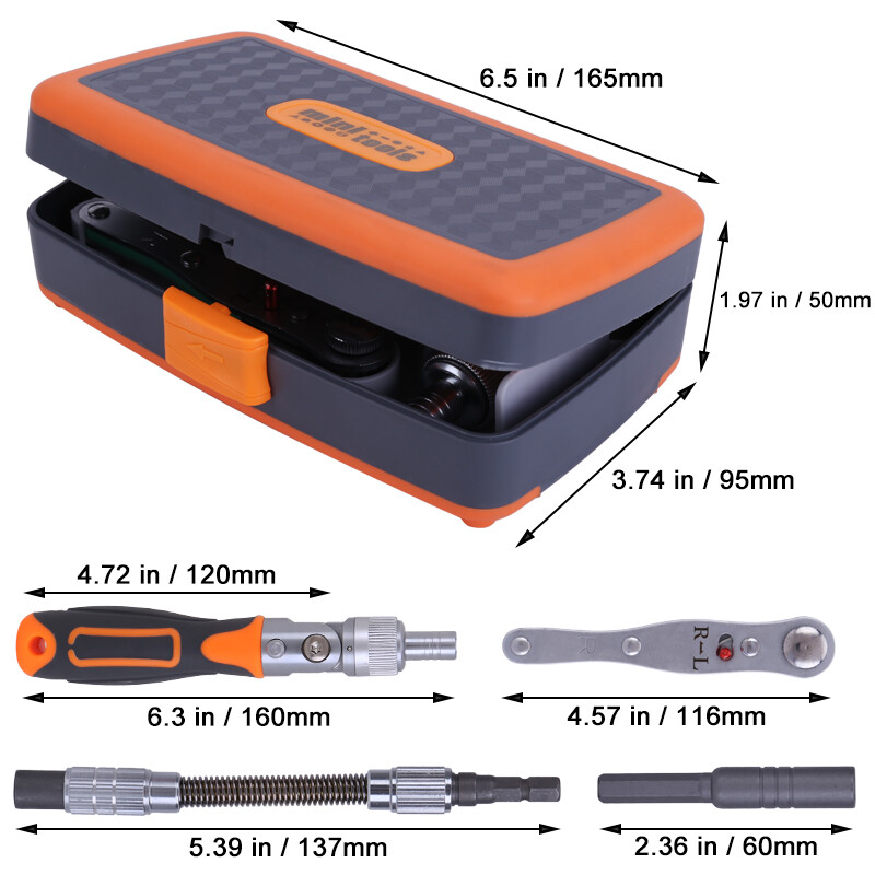 Professional 38 PCS Ratchet Spanner Socket Wrench Set 1/2″ 1/4″ 3/8″ Tool Kit