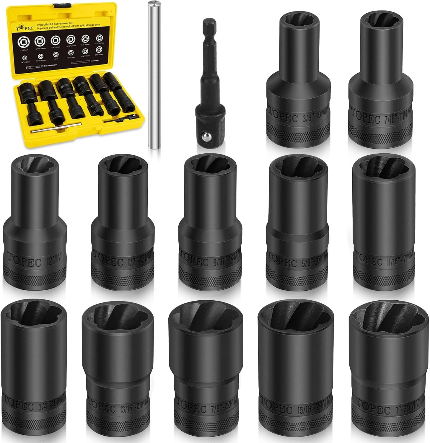 Professional 14PC Wheel Lock Removal Kit with High-Hardness Steel Construction