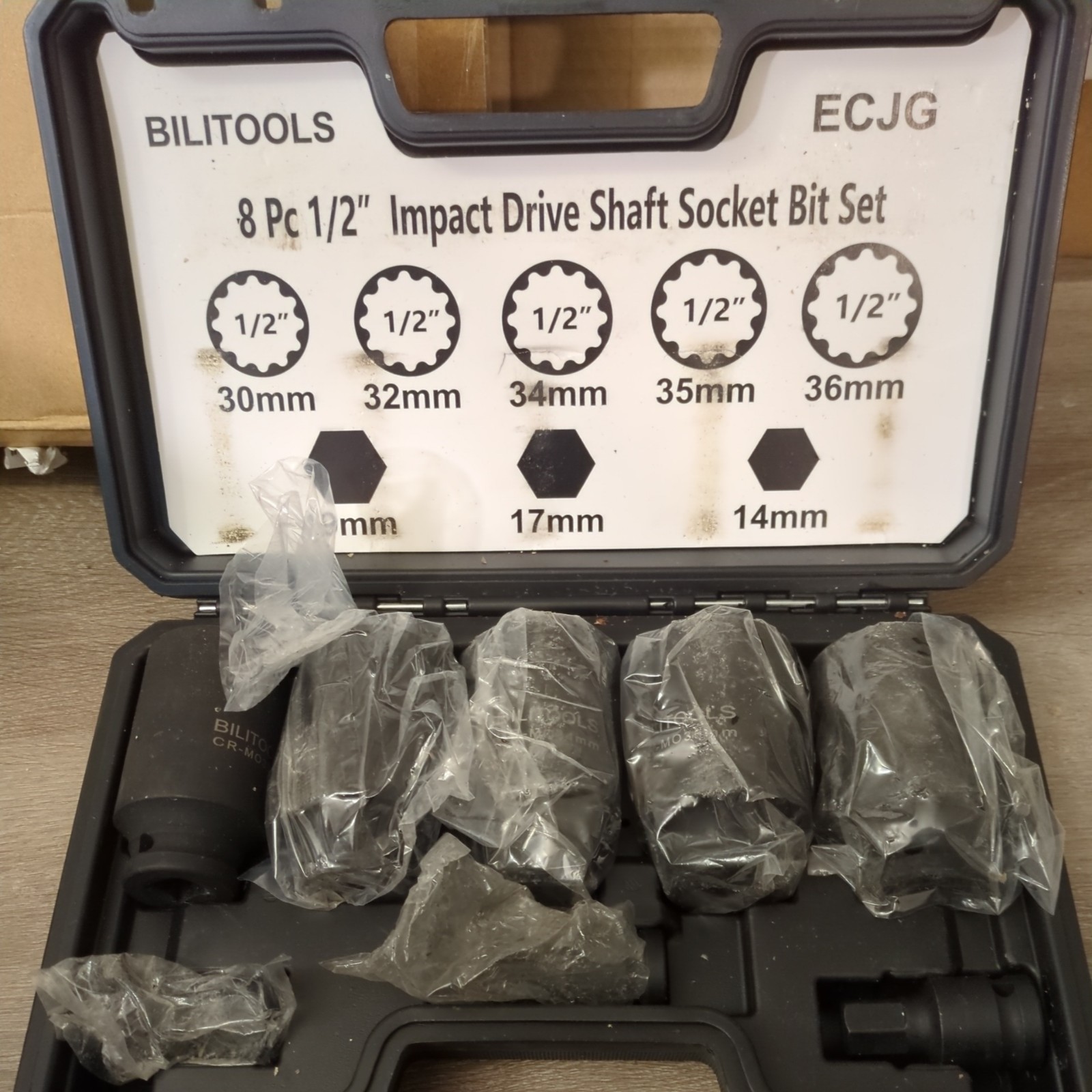 BILITOOLS 12 Point Axle Nut Socket Set 1/2″ Drive Spindle Axle Nut Impact Dee…