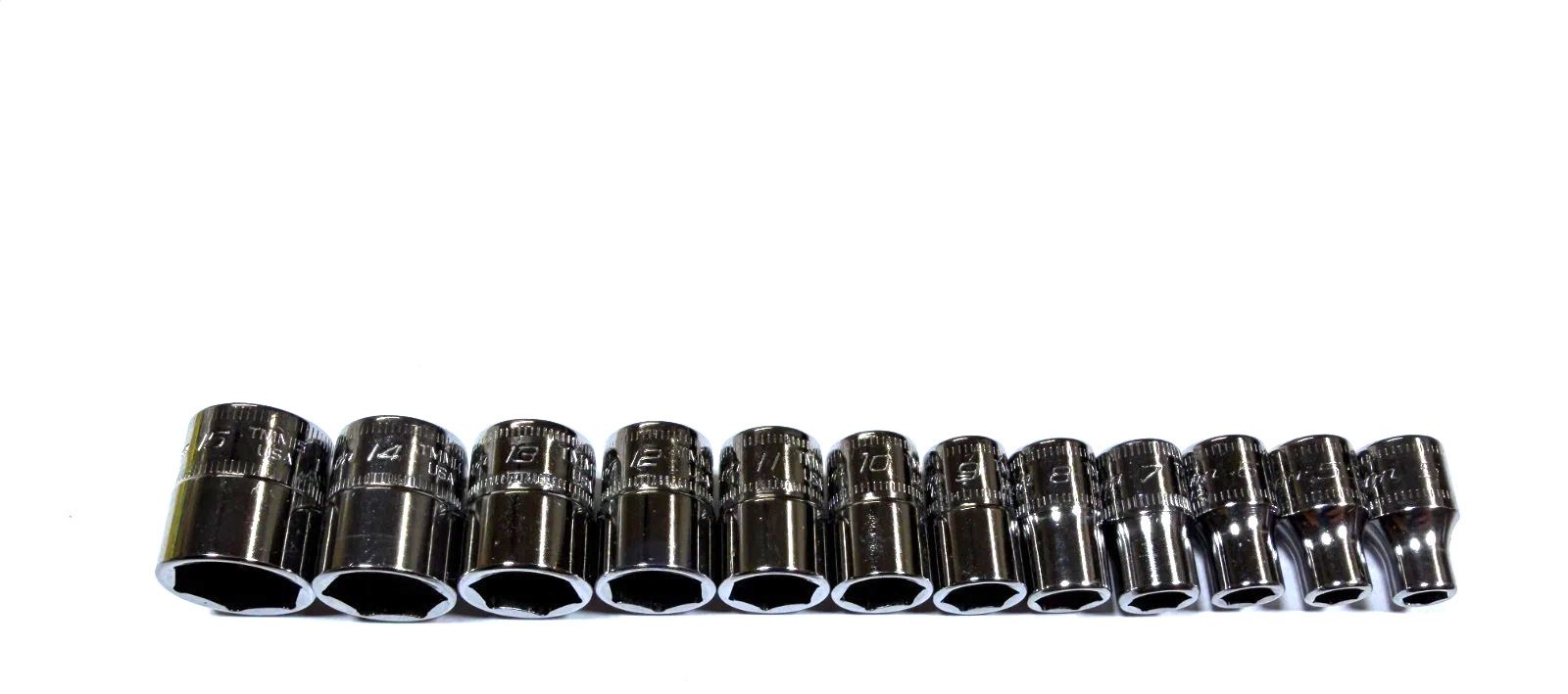 New Snap-on™ 1/4″ drive 5 thru 15 mm 6-point Shallow Socket Set 112TMMY Unused