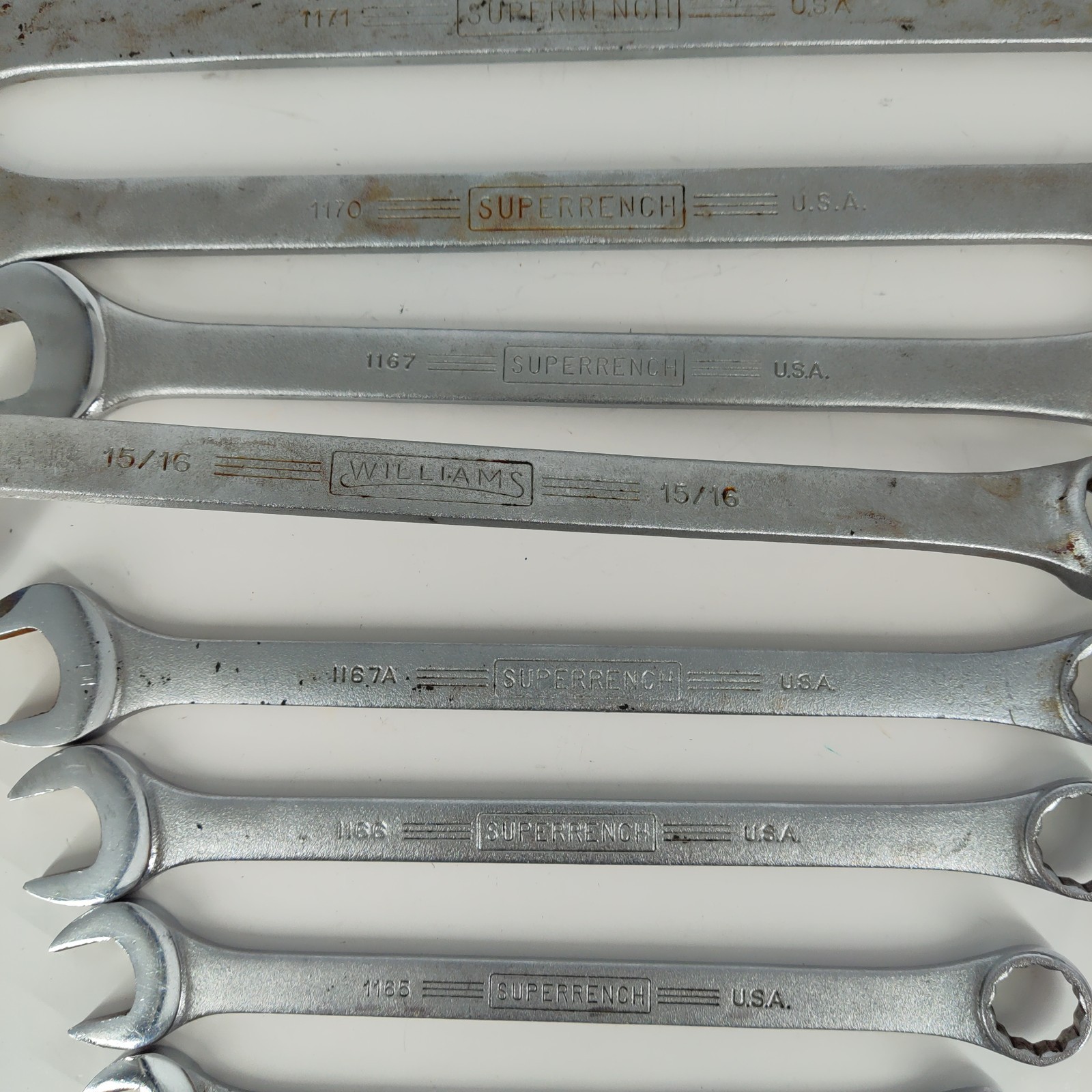 16X Williams Tool USA Combination Wrench Set SAE Superwrench WMS 1/4” To 1 1/4”