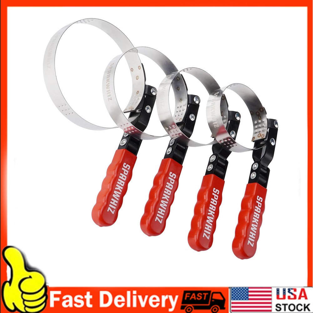 4 Size Swivel Oil Filter Wrench Set 2-3/4″ – 5-1/4″ Oil Filter Strap Wrench Sets