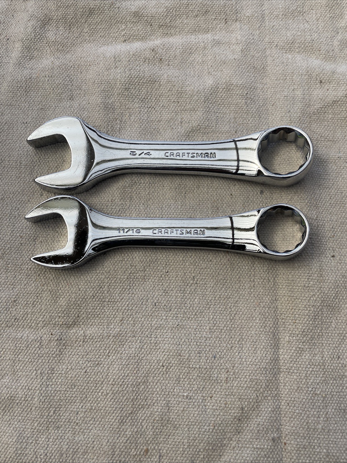 Craftsman 11/16″- 3/4” Stubby Combination Wrench 12 Point USA 44108-44109 #b-6
