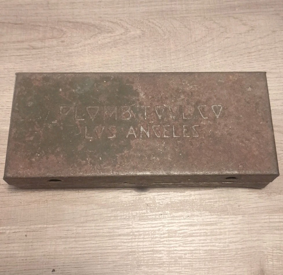 Vintage Plomb Tool Co Los Angeles Midget Socket Case Metal USA 6.5 In X 2.75 In