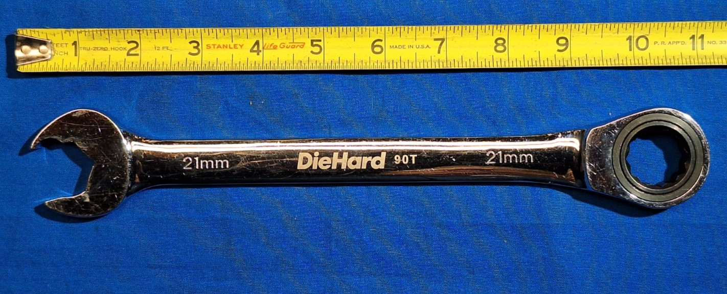 DieHard 21mm Metric Ratcheting combination wrench DHP55027
