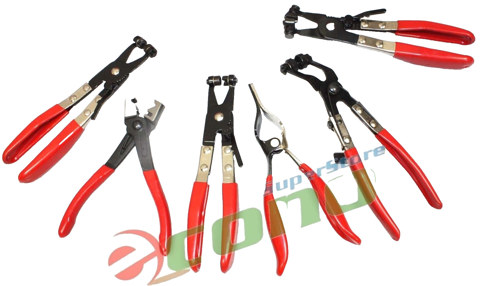 9PC DELUXE FLEXIBLE CABLE PLIER MECHANIC’S HOSE CLAMP RING PLIERS TOOL KIT