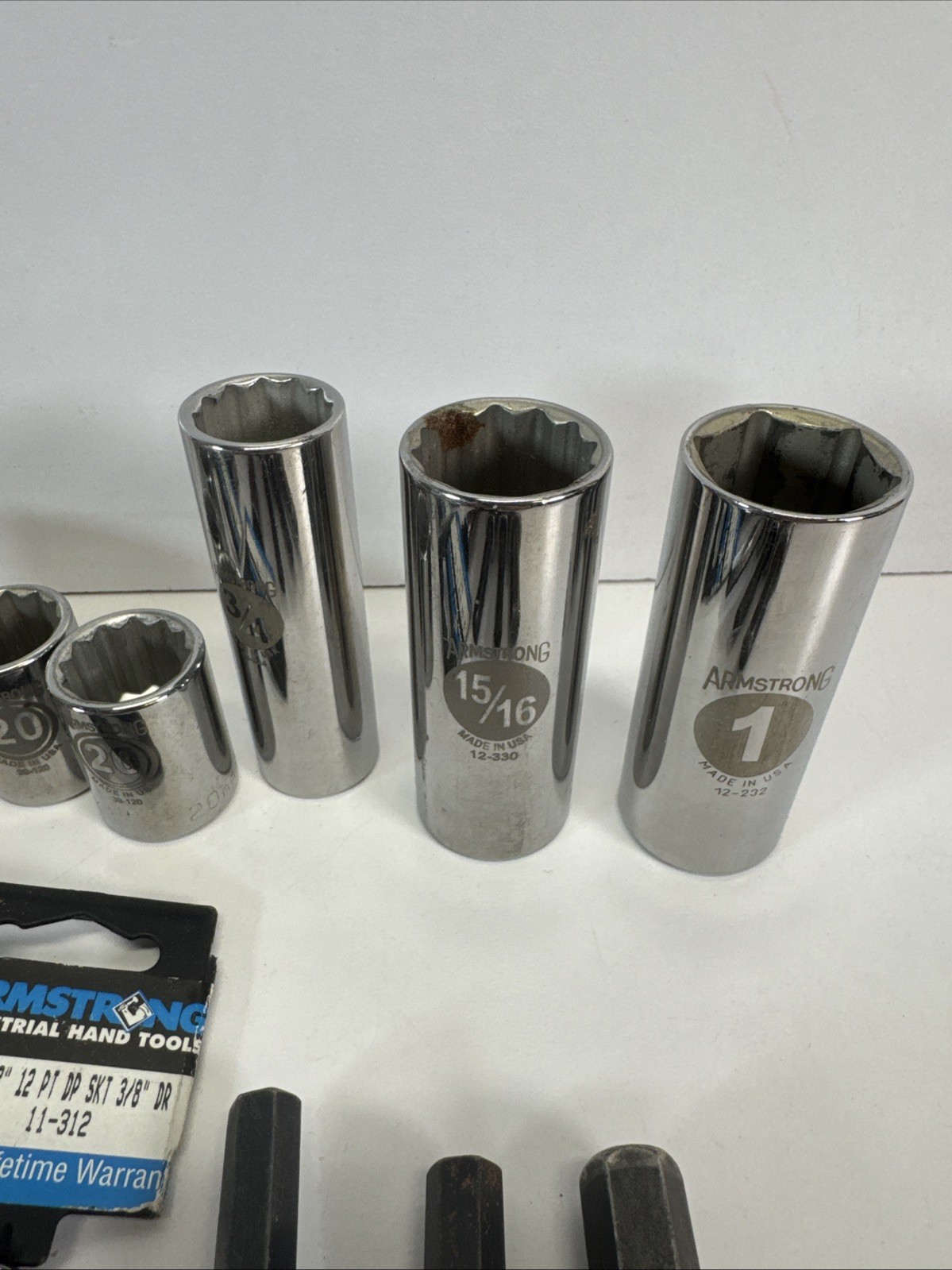 Armstrong USA Socket Lot 21pc Mixed Drive SAE Metric Various Sizes
