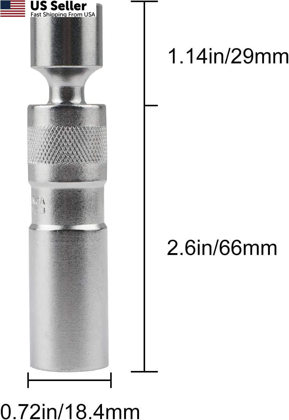 PLAYOCCAR 16mm Magnetic Swivel Spark Plug Socket Compatible with BMW, 3/8 S16