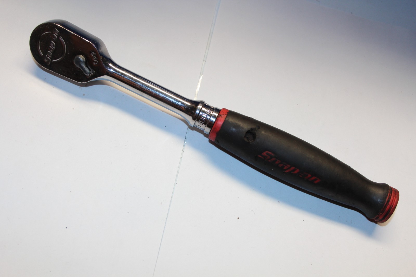 Snap-on Tools 3/8″ Drive RED Soft Grip Standard Handle FH80 USA