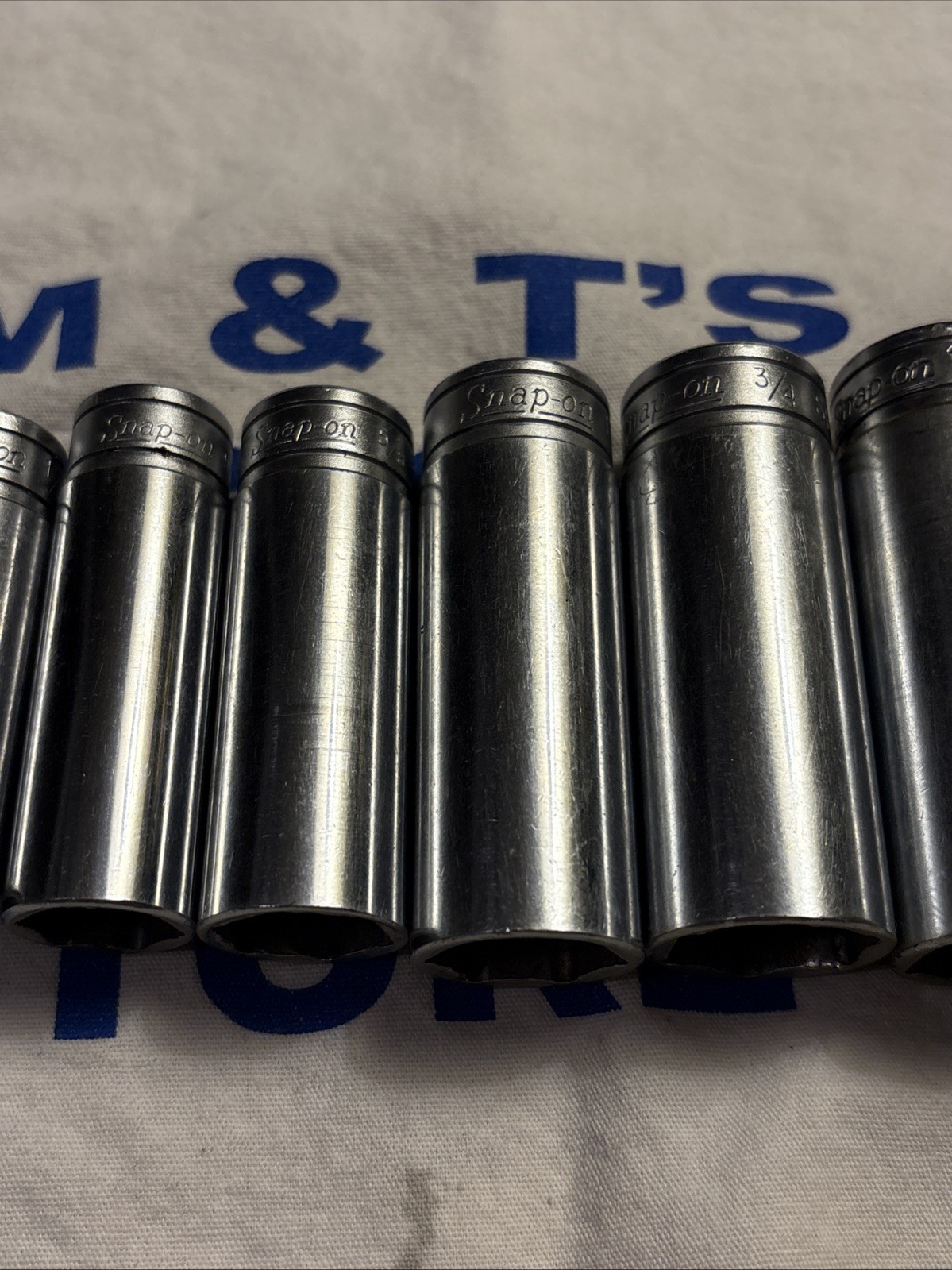Vtg Snap-on Tools USA 3/8″ Drive 6pt 11pc SAE Deep Chrome Socket Set 211SFSY
