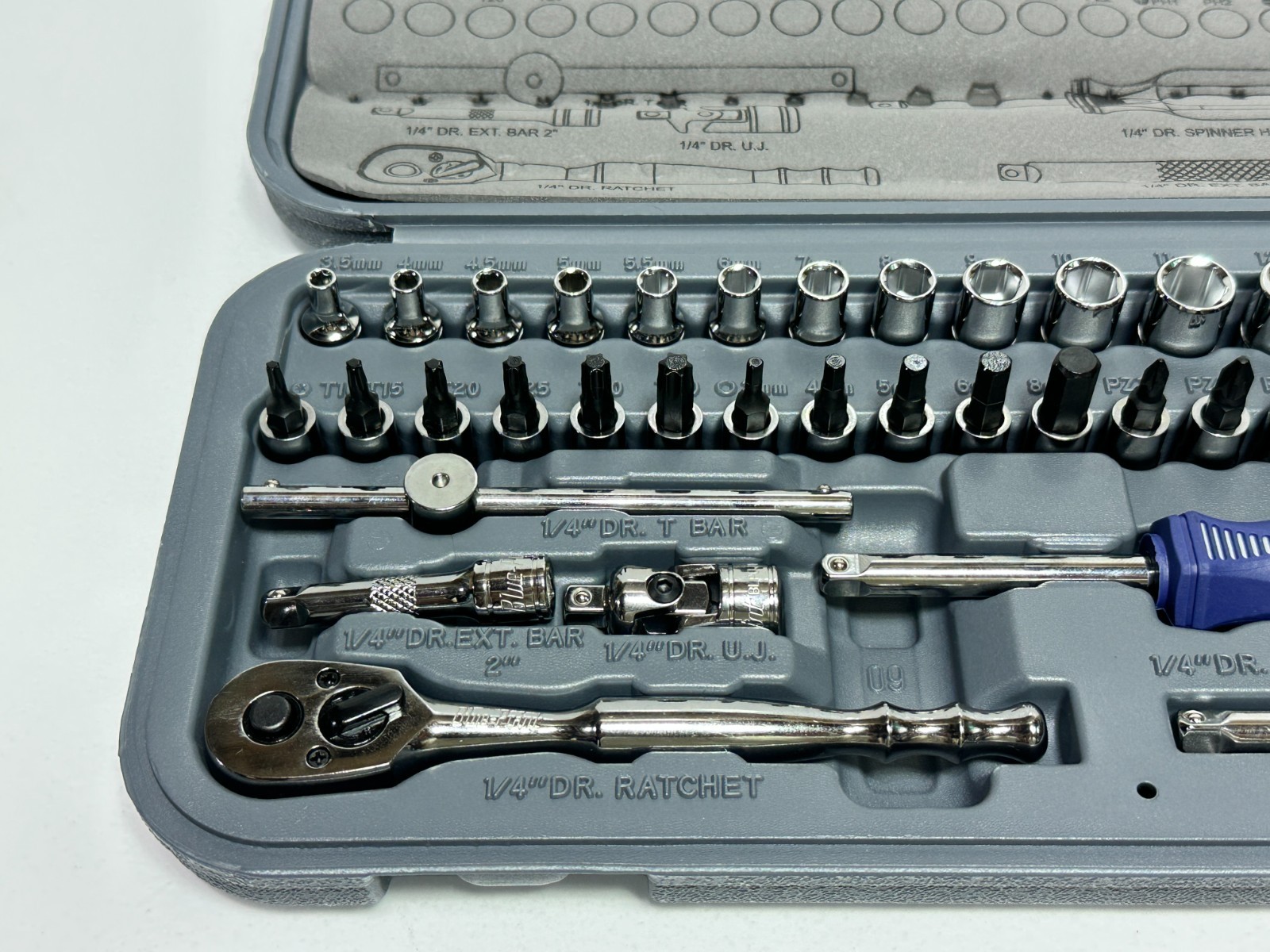 NEW Blue-Point Tools 38pc BLPATSCM38 Metric 1/4 Drive Socket Service Ratchet Set