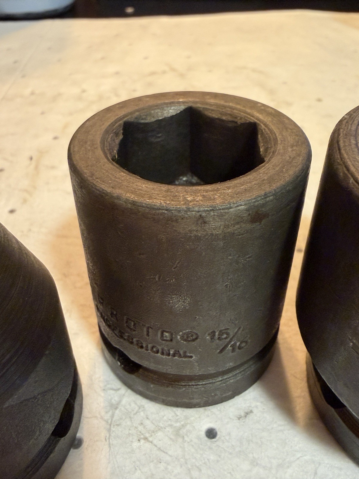 3 Proto Impact Sockets, 5/8” 15/16” 1-5/16” 6 Point 3/4” Drive Short USA