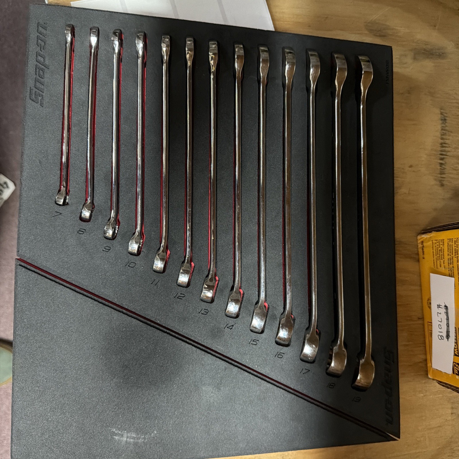Snap On Tools soexm7-SOEXM19 Flank Combination Wrench Set Of 13 7mm-19mm w/case