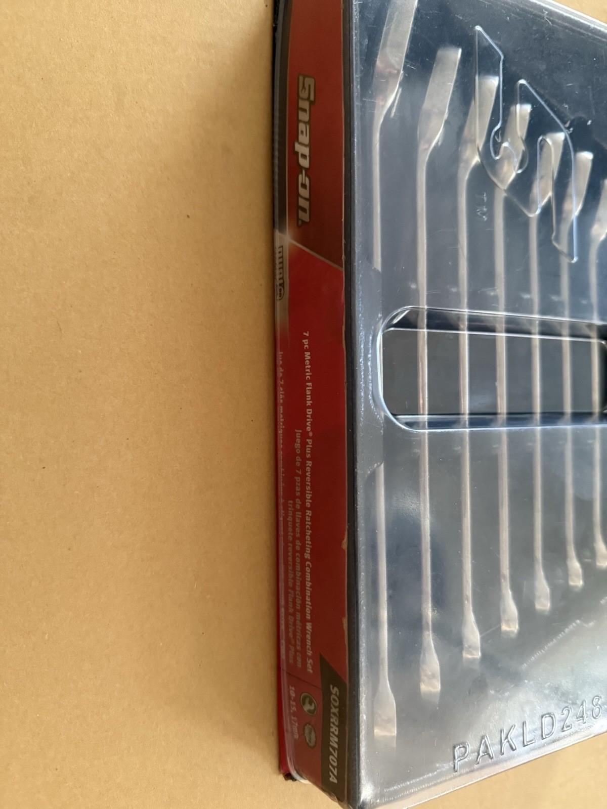 Snap On 7pc Metric Flank Drive Plus Reversible Ratcheting Combination Wrench Set