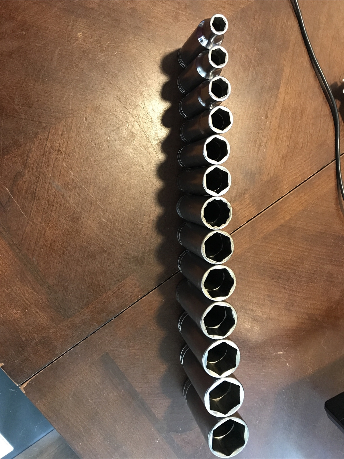 Snap on tools USA 1/2 Dr 6 Pt Socket Set Deep Long SAE STANDARD Chrome 1-1/8 3/8