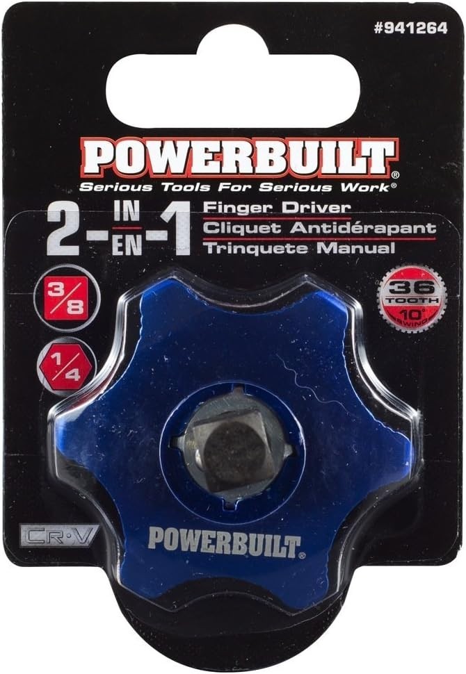 Durable 2-in-1 Finger Ratchet – 36-Tooth Anodized Finish for Tight Spaces
