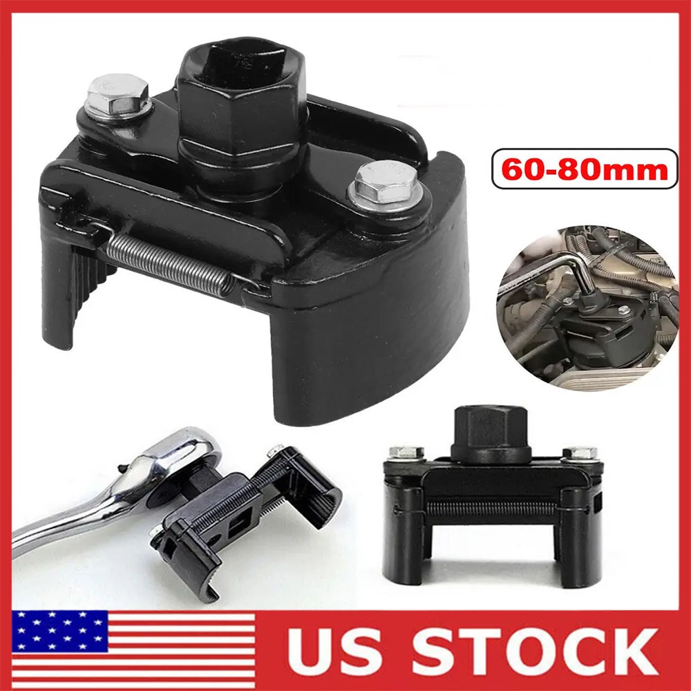 Universal Adjustable Oil Filter Wrench Set for 60mm-80mm Removal Tool Cap 1/2″