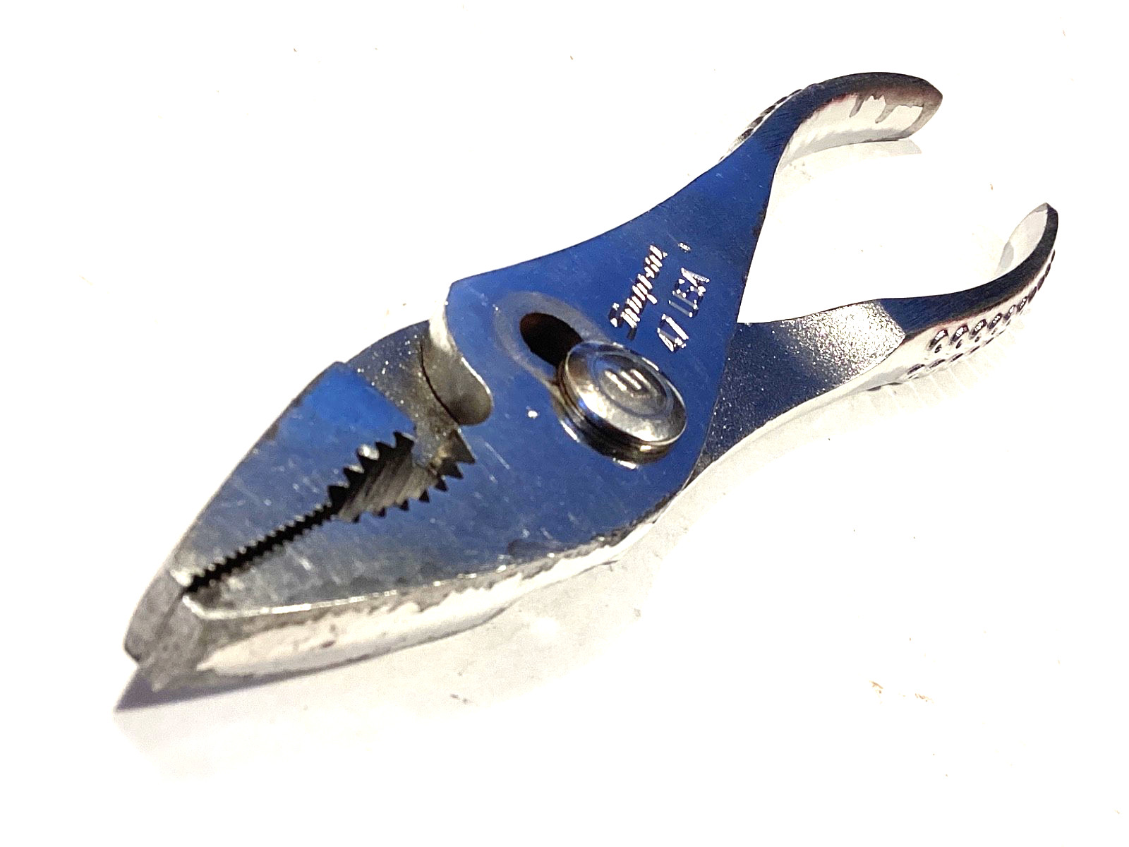 Snap on USA Model 47 Vacuum Grip 8” Long Chrome Slip Joint Pliers With Cutters