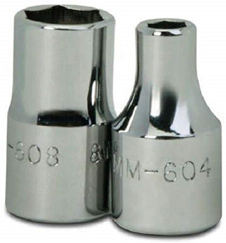 1/4″ Drive Shallow Sockets,6-Point, Metric, High-Polished Chrome Finish,Williams