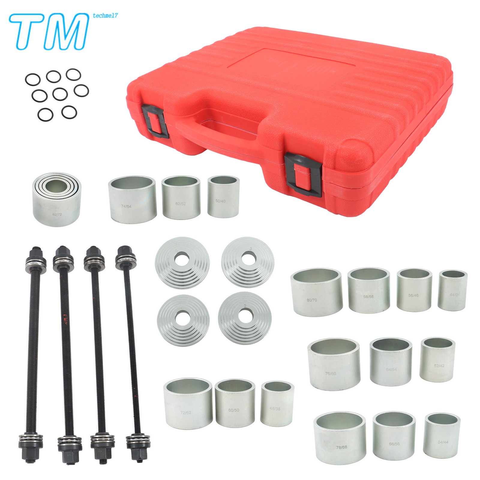28PCS Pull and Press Sleeve Kit Steel Bush Bearing Removal & Installation Kit