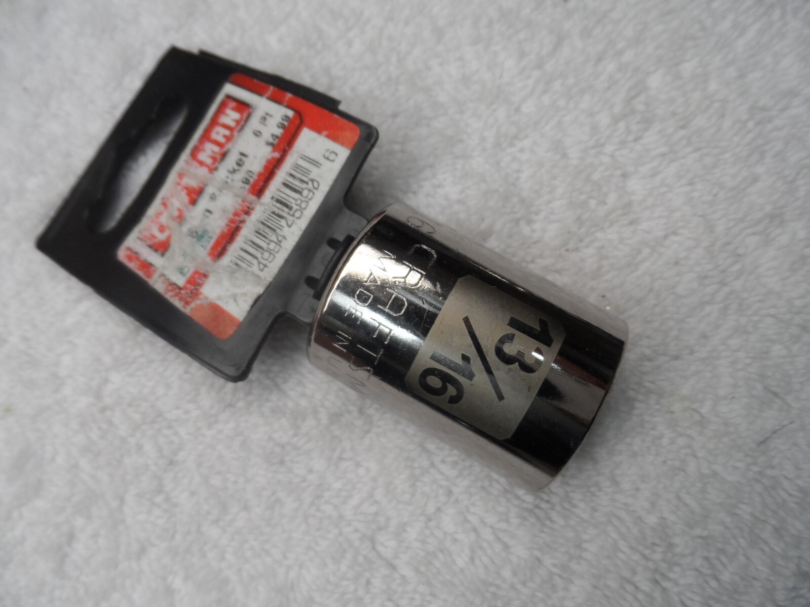 Craftsman 1/2″ Drive Standard SAE Socket, 13/16″ NIP laser 6pt USA – PN 45890